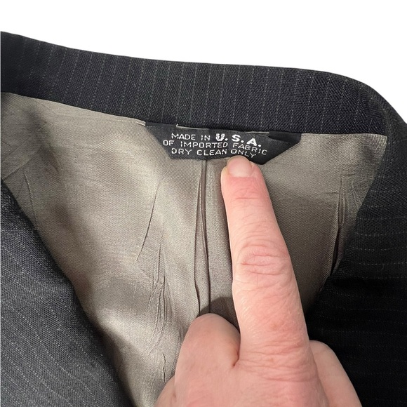 Sergio Valente Suit Jacket Adult Mens 42 Gray Charcoal - Picture 6 of 13
